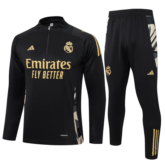 Conjunto Agasalho Treino Real Madrid 24/25 - Preto
